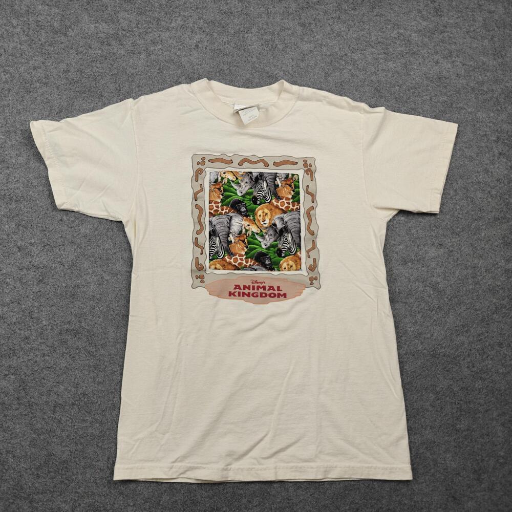 Vintage Walt Disney World Shirt Mens Small White Animal Kingdom Graphic Crewneck